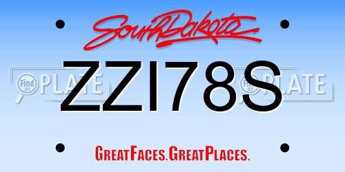 ZZI78S South Dakota License Plate