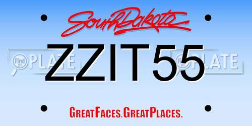 ZZIT55 South Dakota License Plate