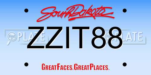 ZZIT88 South Dakota License Plate