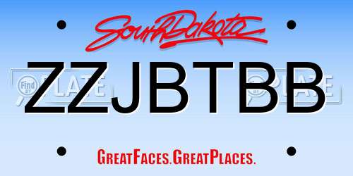 ZZJBTBB South Dakota License Plate