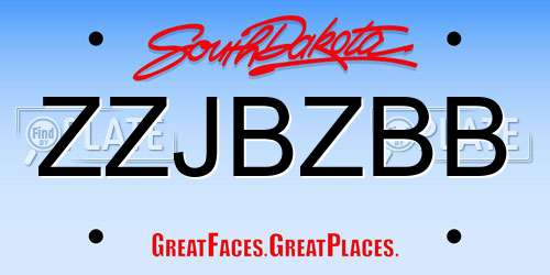 ZZJBZBB South Dakota License Plate