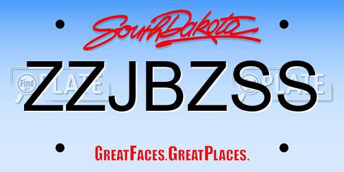 ZZJBZSS South Dakota License Plate