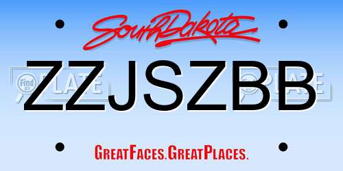 ZZJSZBB South Dakota License Plate