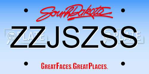 ZZJSZSS South Dakota License Plate