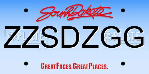 ZZSDZGG South Dakota License Plate