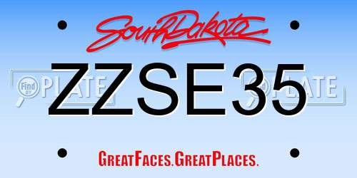 ZZSE35 South Dakota License Plate