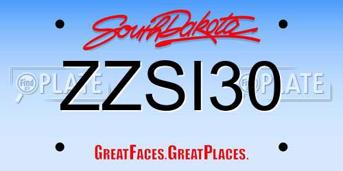 ZZSI30 South Dakota License Plate