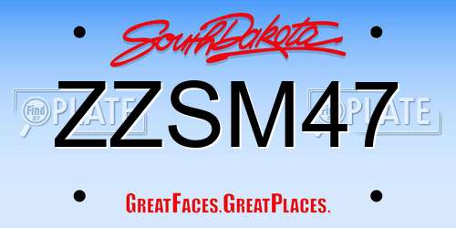 ZZSM47 South Dakota License Plate