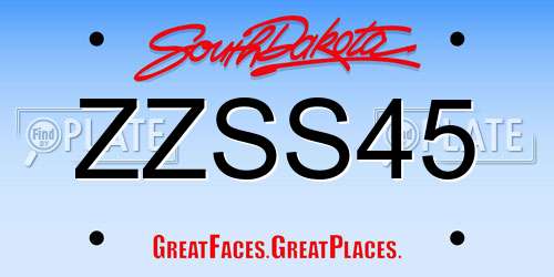 ZZSS45 South Dakota License Plate