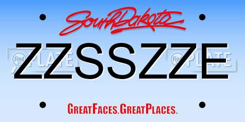 ZZSSZZE South Dakota License Plate