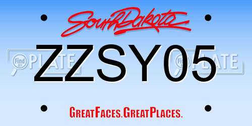 ZZSY05 South Dakota License Plate
