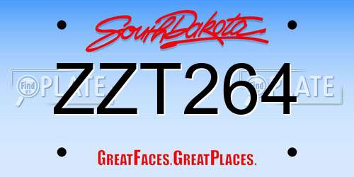 ZZT264 South Dakota License Plate
