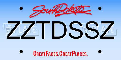 ZZTDSSZ South Dakota License Plate