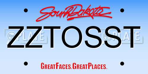 ZZTOSST South Dakota License Plate