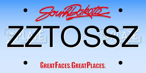 ZZTOSSZ South Dakota License Plate