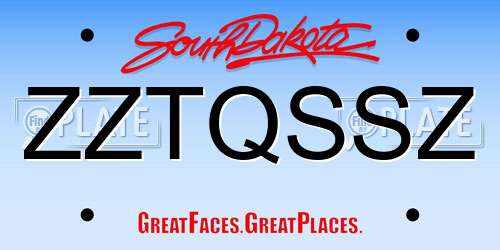 ZZTQSSZ South Dakota License Plate