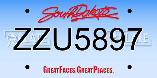 ZZU5897 South Dakota License Plate