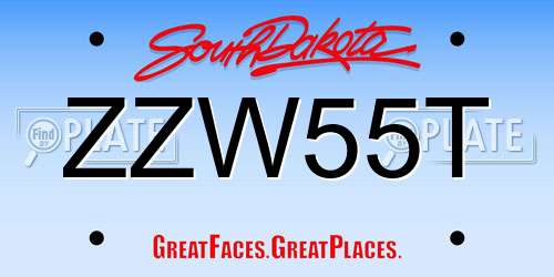 ZZW55T South Dakota License Plate