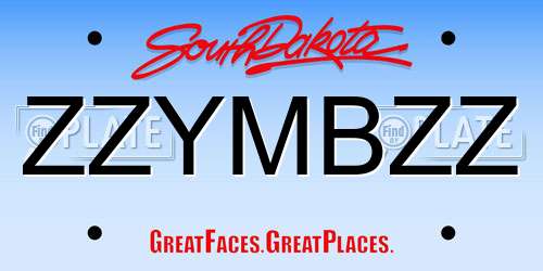 ZZYMBZZ South Dakota License Plate