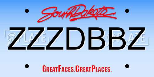 ZZZDBBZ South Dakota License Plate
