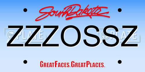 ZZZOSSZ South Dakota License Plate