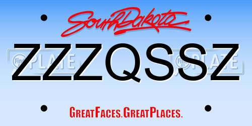 ZZZQSSZ South Dakota License Plate