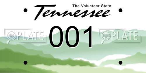 001 Tennessee License Plate