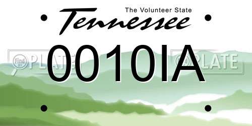 0010IA Tennessee License Plate