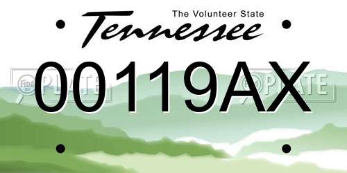00119AX Tennessee License Plate