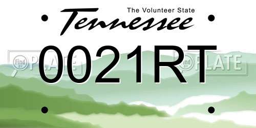 0021RT Tennessee License Plate