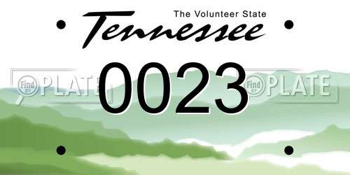 0023 Tennessee License Plate