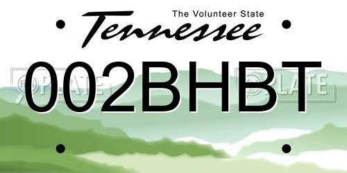 002BHBT Tennessee License Plate