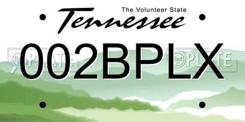 002BPLX Tennessee License Plate