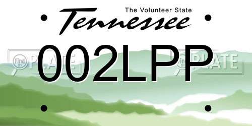 002LPP Tennessee License Plate