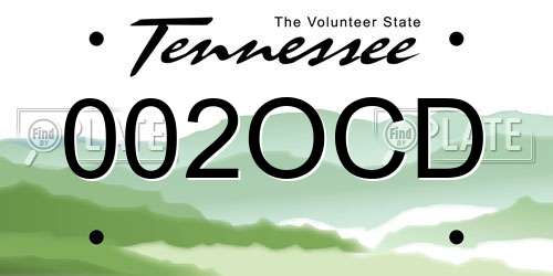 002OCD Tennessee License Plate