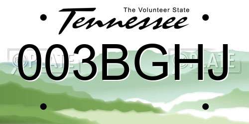 003BGHJ Tennessee License Plate