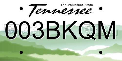 003BKQM Tennessee License Plate