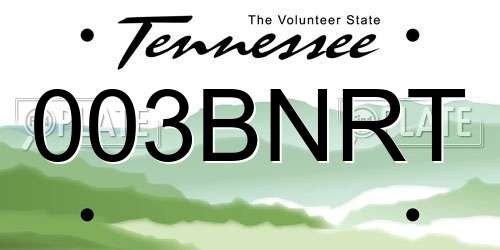 003BNRT Tennessee License Plate