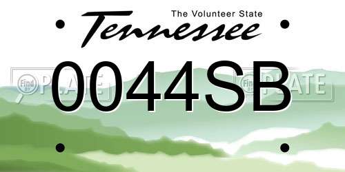 0044SB Tennessee License Plate