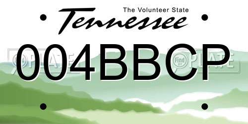004BBCP Tennessee License Plate