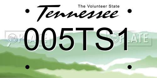 005TS1 Tennessee License Plate