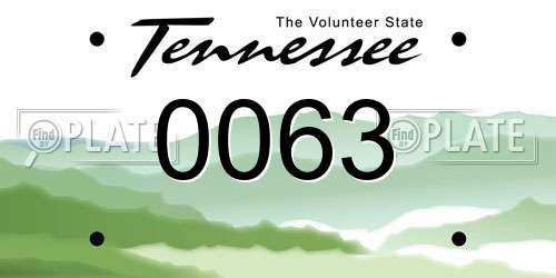 0063 Tennessee License Plate
