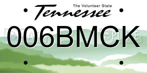 006BMCK Tennessee License Plate