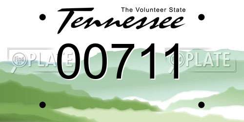 00711 Tennessee License Plate
