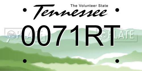 0071RT Tennessee License Plate