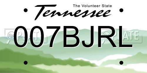 007BJRL Tennessee License Plate