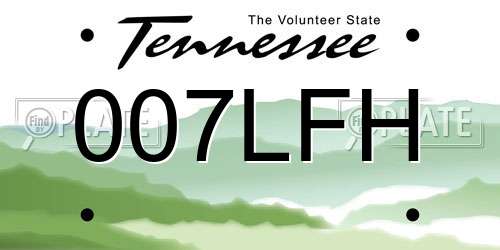 007LFH Tennessee License Plate