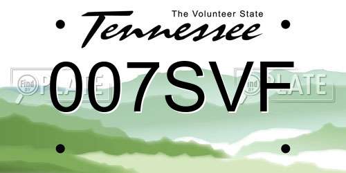 007SVF Tennessee License Plate