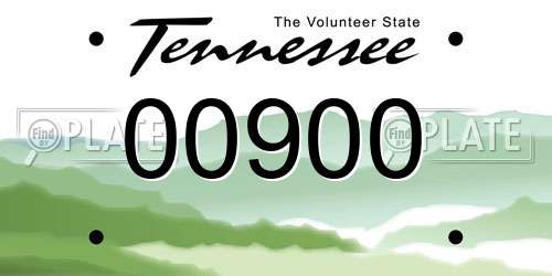 00900 Tennessee License Plate