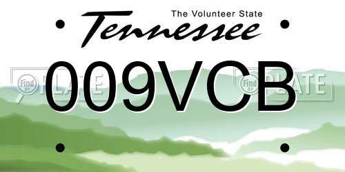 009VCB Tennessee License Plate